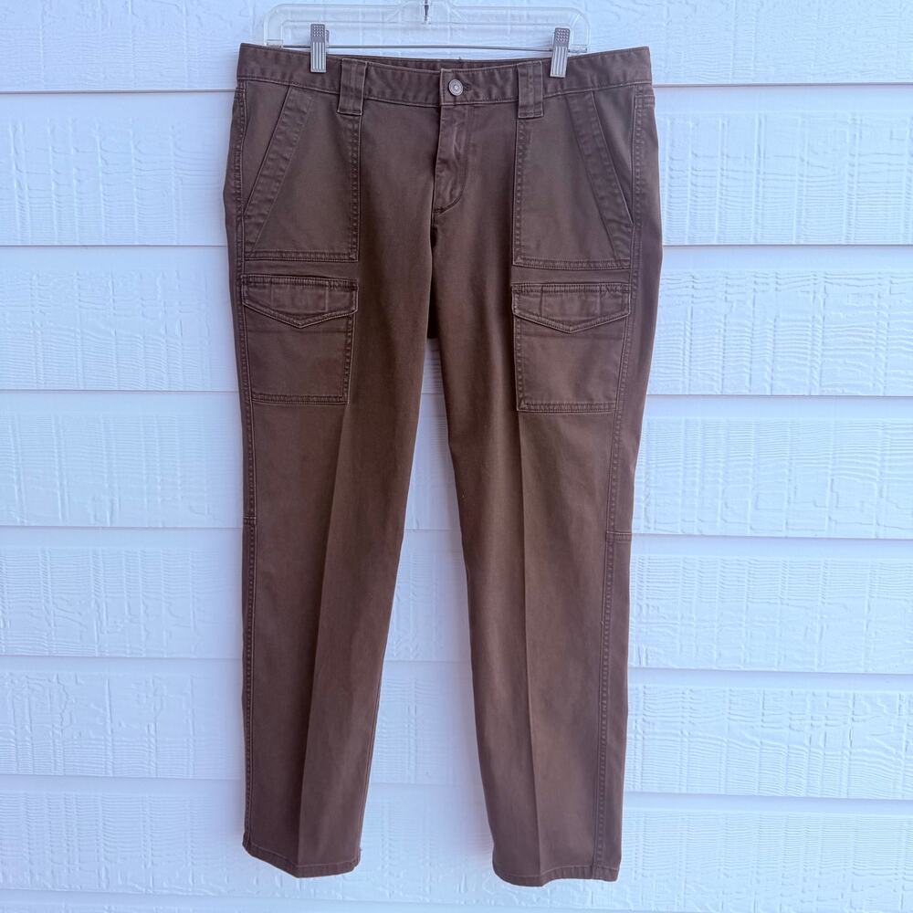 LOFT Marisa Utility Pants Size 12 Tobacco Hue Twill Straight Leg